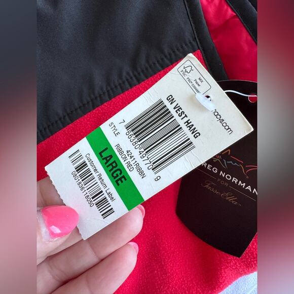 Greg Norman for Tasso Ella Men’s Golf fleece Vest Large Red Black Size Large NWT - Picture 4 of 10